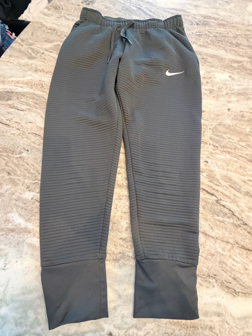 Nike Dri-FIT Joggers Women’s Large Black Ribbed Athletic Sweatpants
